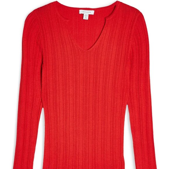 Topshop Sweaters - TOPSHOP Split Neck Ribbed Sweater